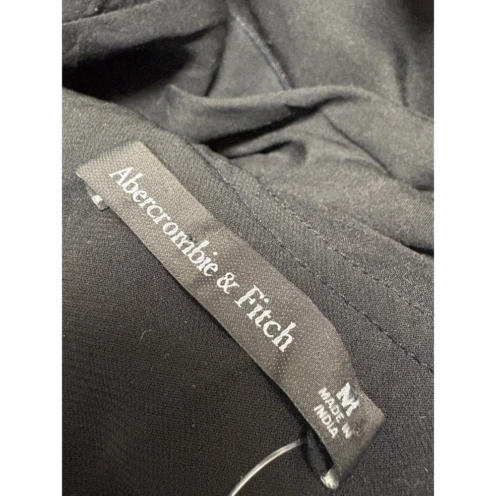 Abercrombie & Fitch Black Ruffled Maxi Dress